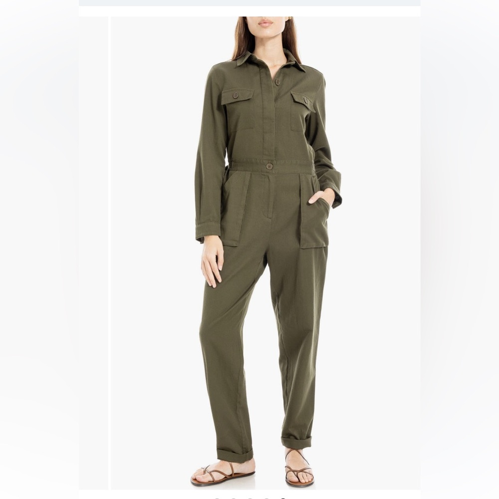 Max Studio Tab Sleeve Utility Jumpsuit